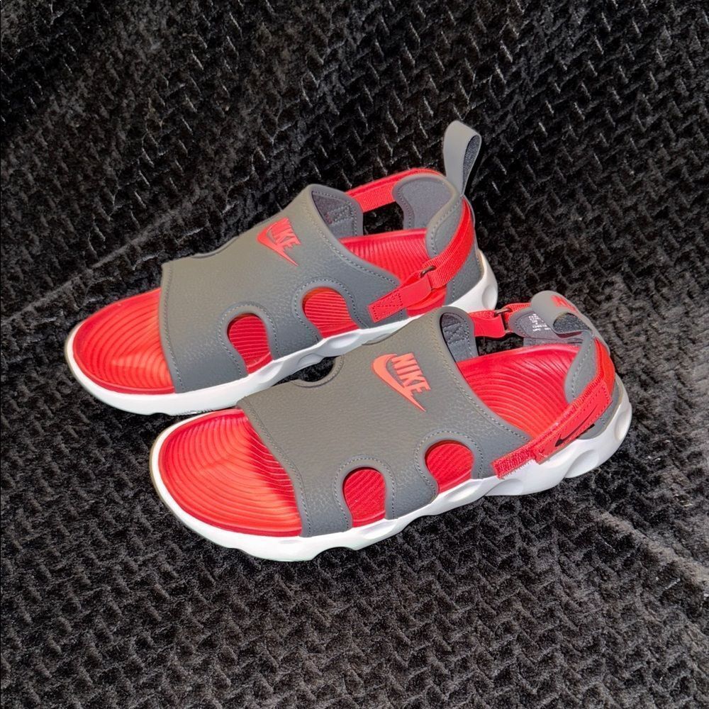 Nike Red and Gray Sandals